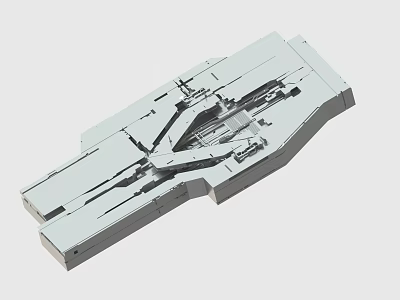 Detailed 3D Model of Mechanical Structure with Geometric Shapes and Gray Texture 3d model