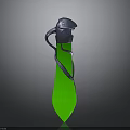 Mythical Weapon With Green Blade Silver Hilt Dragon Head And Coiled Design