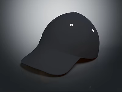 Classic Black Baseball Cap With Simple Design For Casual Everyday Wear 3d model