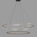 Stylish Modern Circular Chandelier With Transparent Elements And Illuminated Rings Design
