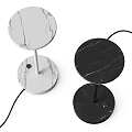 Modern Table Lamps With White And Black Marble Base And Slim Tall Stand