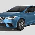 Blue Modern Hatchback Car With Sleek Body Design And Alloy Wheels
