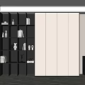 Modern Open Bookcase Design With Gray White Finish LED Lighting And Storage For Books Decorations
