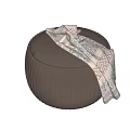 Lazy Sofa Chair Sofa Stool Blanket Round Sofa Shoe Stool 3d model