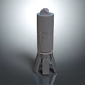 M107A1 Weapon Artillery Rocket with Tripod Base Gray Cylindrical Body Marked 39