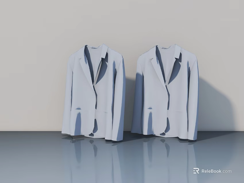 Modern Hinged Doors For Home Interior With Simple Design And Smooth Surface 3d model