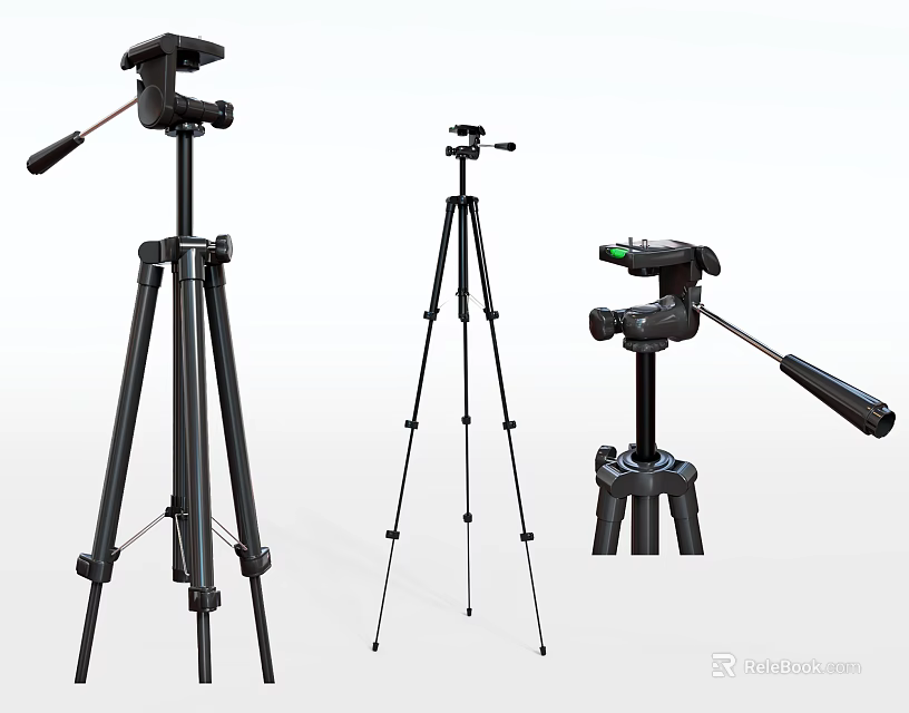 Commercial Equipment Professional Camera Tripods With Adjustable Height And Sturdy Design 3d model 