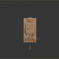 Golden Metallic Tank Model with Detailed Turret and Cannon on Dark Background