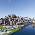 Unique Modern Island Hotel Building With Green Vegetation And Waterfront Unique Architecture Design