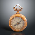 Vintage Decorative Pocket Watch With Ornate Case And Classic Dial Design