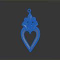 Elegant Gold Heart Shaped Pendant With Intricate Decorative Design And Diamond Accents