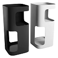 Black And White Modern Minimalist Side Tables With Geometric Cutout Design