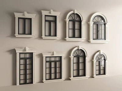 European-style windows, simple European-style windows, curved windows, floor-to-ceiling windows, bay windows, casement windows 3d model