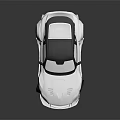 White Sports Car with Black Roof Large Red Accent Wheels and Aerodynamic Body Kit