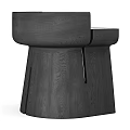 Modern Leisure Chair With Dark Wooden Frame Light Padded Seat And Wood Grain Details