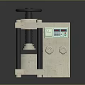 Industrial Compression Testing Machine with Black Handwheel Metal Frame Control Panel Digital Display and Knobs