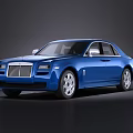 Blue Luxury Two Door Coupe Car With Chrome Grille And Alloy Wheels Design