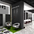 Qi Yute Modern Storefront Design With White Walls Black Doors And Brand Logo