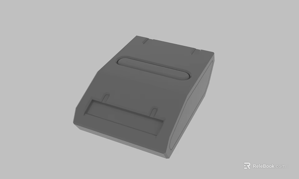 Gray 3D Modeled Device Component With Smooth Surface And Rectangular Groove Design For Industrial Applications 3d model 