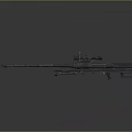Tactical Heavy Machine Gun With Long Barrel Scope And Metal Frame