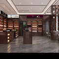 Modern Tobacco and Liquor Store Interior With Wooden Shelves Wine Displays Tobacco Products And Counter