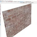 Red Brick Background Wall With Textured Surface For Rustic Interior Design 3d model