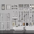 Modern Bathroom Combination With Bathtub Shower Fixtures Faucets And Storage Shelves