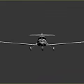 White Two Seat Light Aircraft With Straight Wings Sleek Design On Reflective Surface