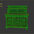 Vintage Wooden Carved Cabinet With Intricate Decorative Doors And Ornate Details