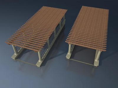 Modern Wooden Swing Door With Grille Top And Frame Structure Design 3d model