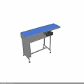 Industrial Conveyor Belt With Blue Surface And Stainless Steel Frame On Wheels