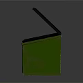 VMI Metal Boxes With Open Lids Green And Rusty Green Black Strips Inside 3d model