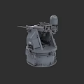 Naval Automatic Weapon System With Rotating Base And Radar Dome