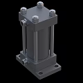 Industrial Heavy Duty Hydraulic Cylinder Featuring Mounting Base Bolts And Ports