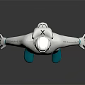 Futuristic 3D Weapon Model Featuring White And Teal Humanoid Combat Armor Design