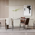 Modern Dining Table and Chair Combination Dining Table and Chair 3d model
