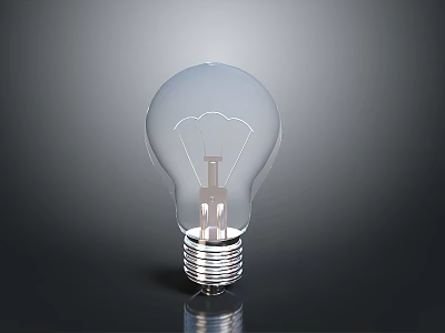 High Quality Electronic Light Bulb With Transparent Glass Filament Metal Base And Reflective Surface 3d model