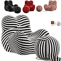 Modern Black White Striped Leisure Chair With Stylish Pattern And Curved Design 3d model