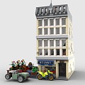 LEGO toy blocks building restaurant shop shop house 3d model