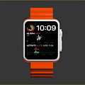 Orange Strap Smart Watch with Time Display Heart Rate Monitor and Activity Tracking
