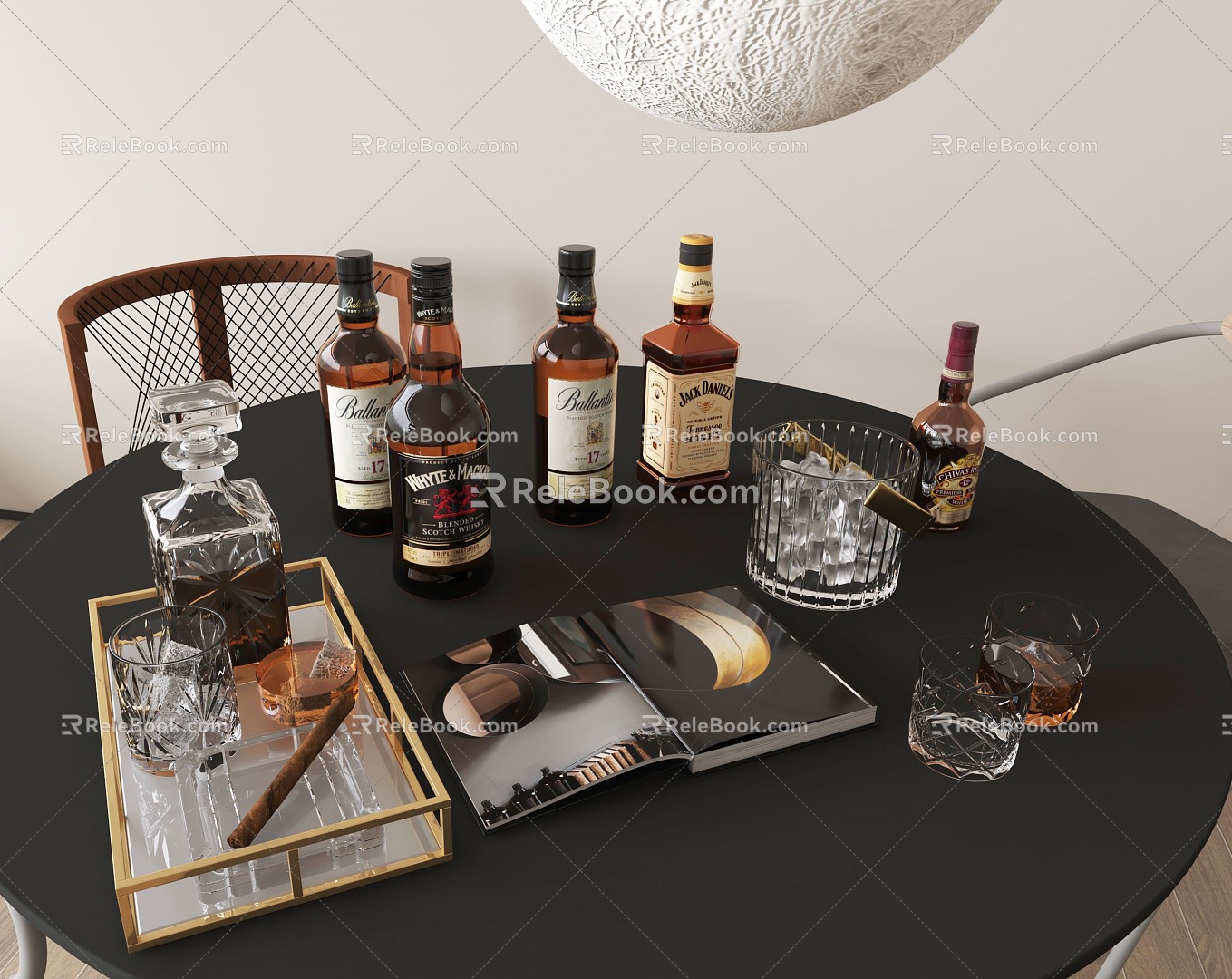 Wine Supplies Cigar Wine Glass Ice Bucket Wine 3d model