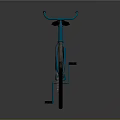 Blue Bicycle with Double Frame Black Seat Handlebars and White Rims