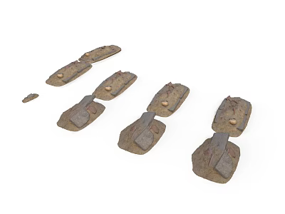 Realistic Style Slabs Slabs Slabs Rock Fragments Stone Block Slab Block Slabs Gravel Wreckage 3d model