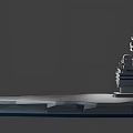Modern Aircraft Carrier Model Featuring Flight Deck And Control Tower Structure