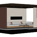 Modern Pergola Structure With Gray Sofa Coffee Table And Open Space Design