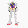 White Blue Red Yellow Gundam Model Featuring Mechanical Armor And Antenna