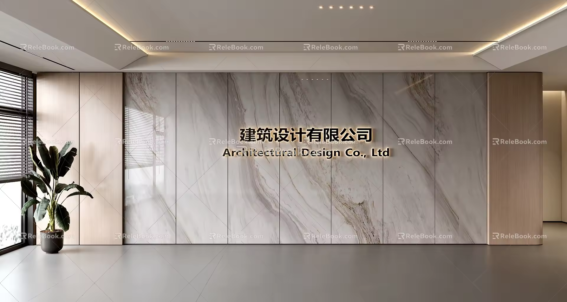 Modern Front Desk Background Wall Simple Background Wall Front Desk Reception Area Background Wall Company Front Desk Background Wall 3d model