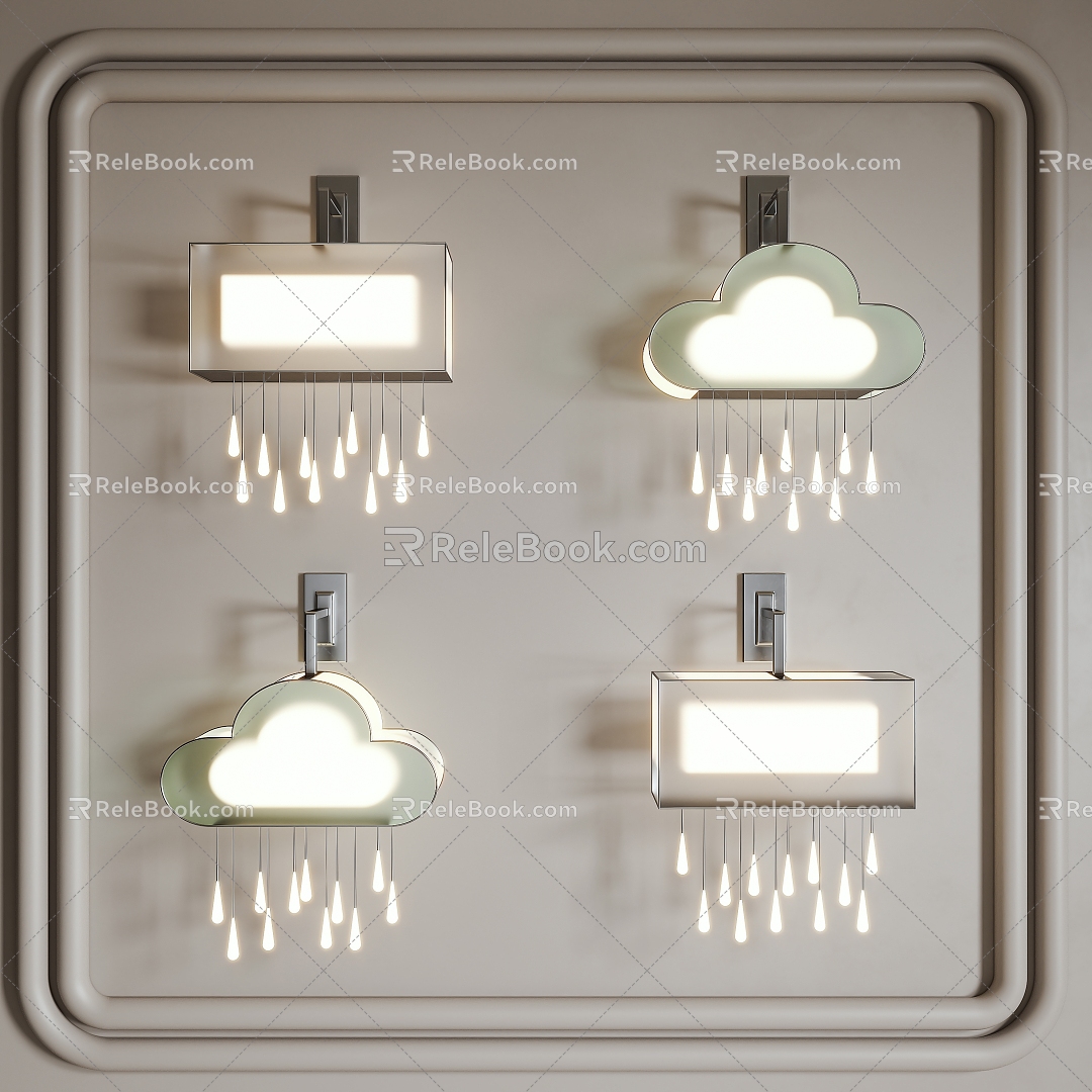 Wall lamp chandelier cloud crystal model