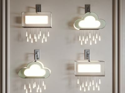 Wall lamp chandelier cloud crystal model