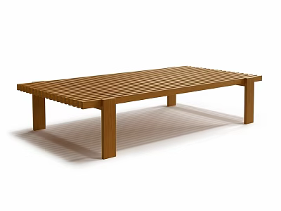Wooden Dining Table With Striped Tabletop And Simple Four Leg Design 3d model